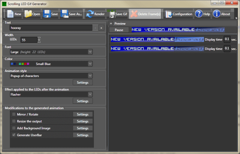 Main window - black theme